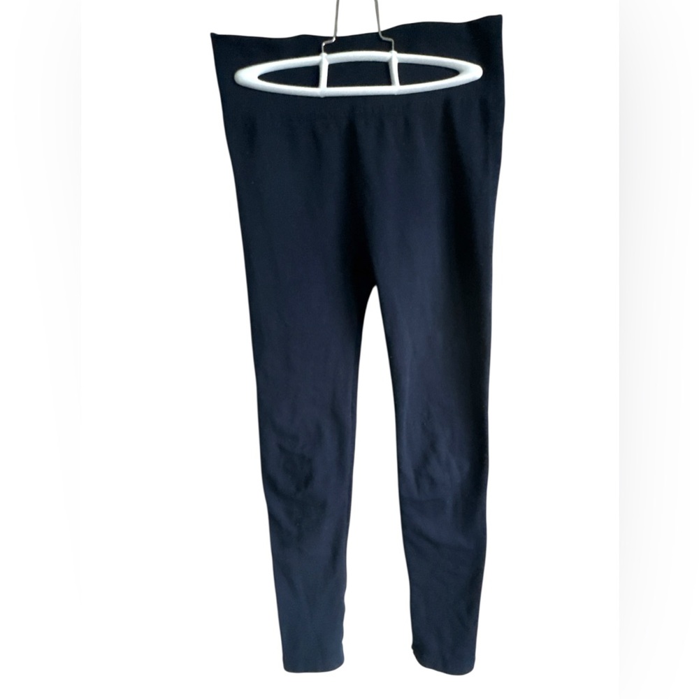 REVAMPED Navy Blue Fleece Lined Mid-Rise Skinny Leggings Sz XS